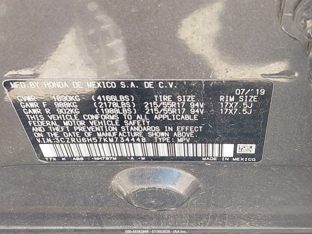 2019 HONDA HR-V EX 9