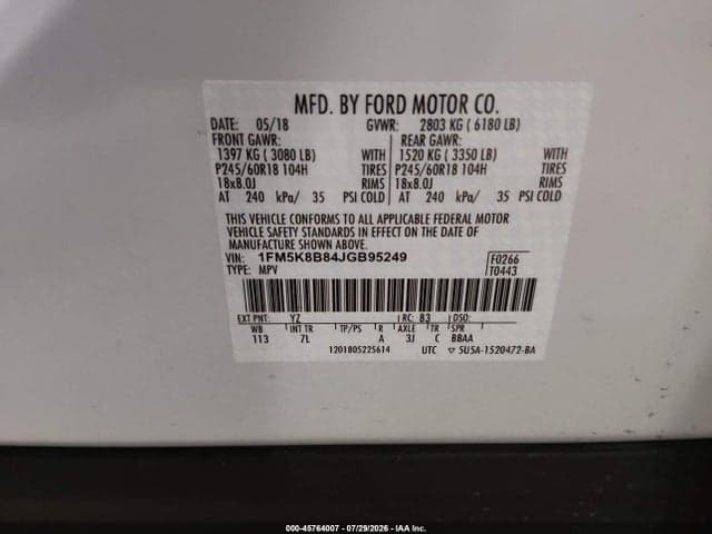 2018 FORD EXPLORER 9