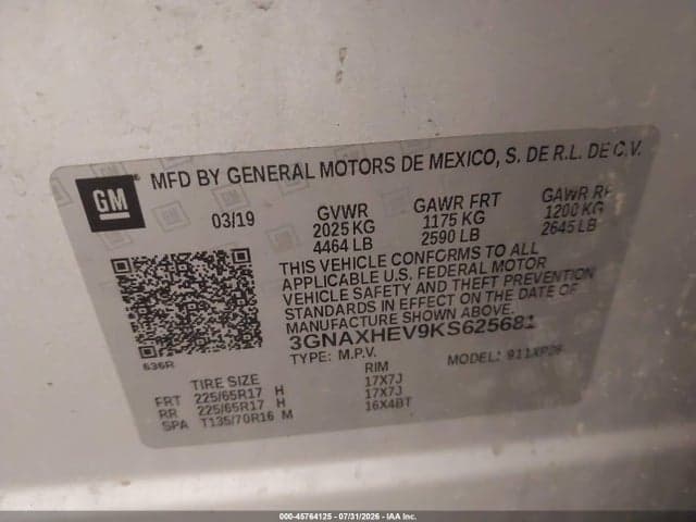 2019 CHEVROLET EQUINOX LS 9