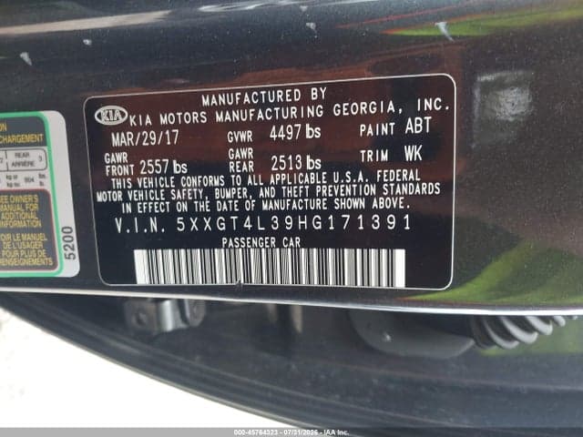 2017 KIA OPTIMA LX 9