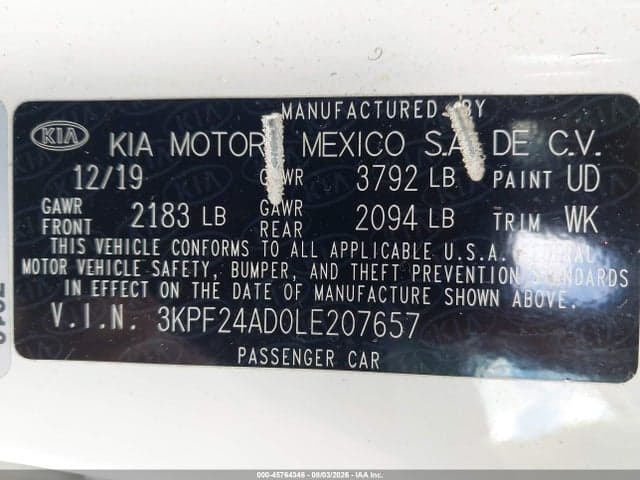 2020 KIA FORTE LXS 9