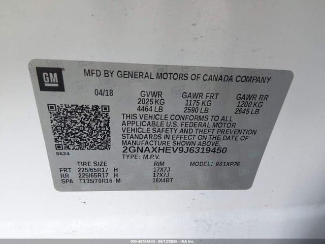 2018 CHEVROLET EQUINOX LS 9