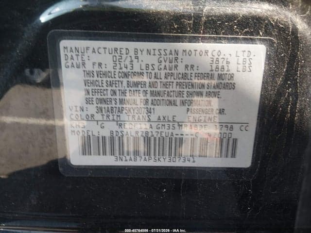 2019 NISSAN SENTRA SR 9