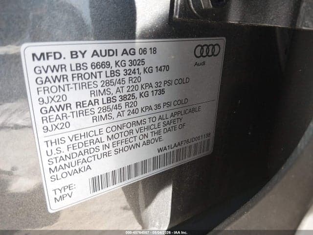 2018 AUDI Q7 3.0T PREMIUM 9