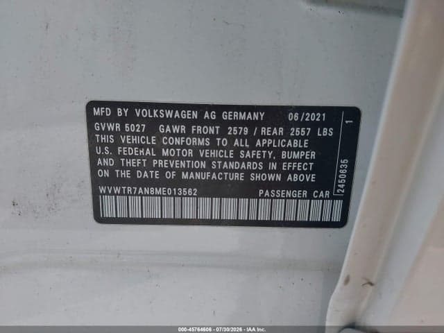 2021 VOLKSWAGEN ARTEON 2.0T SEL PREMIUM R-LINE 9