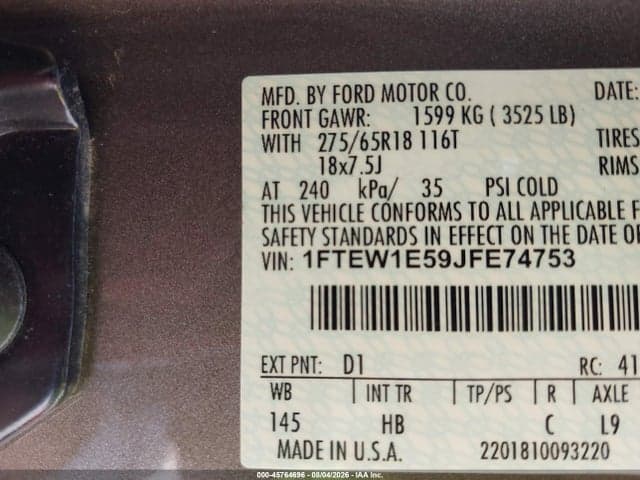 2018 FORD F-150 LARIAT 9