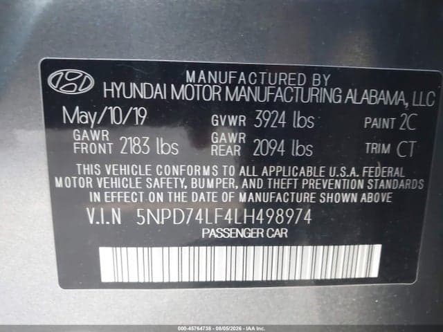 2020 HYUNDAI ELANTRA SE 9