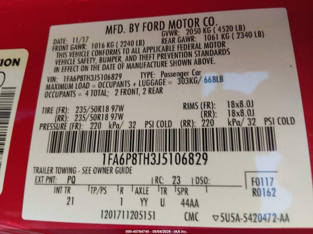 2018 FORD MUSTANG ECOBOOST 9