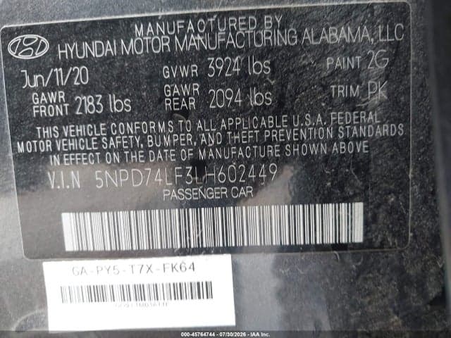2020 HYUNDAI ELANTRA SE 9