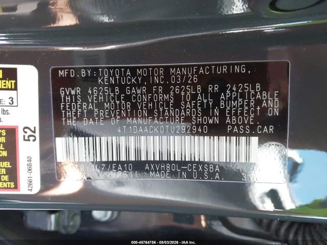 2026 TOYOTA CAMRY SE 9