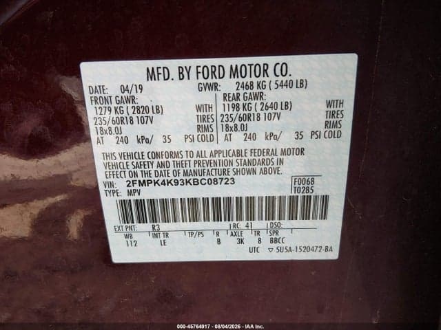 2019 FORD EDGE TITANIUM 9