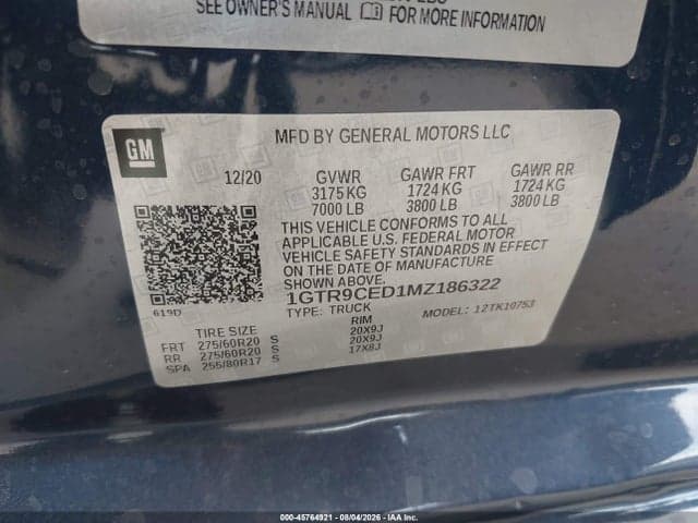 2021 GMC SIERRA 1500 4WD STANDARD BOX ELEVATION 9