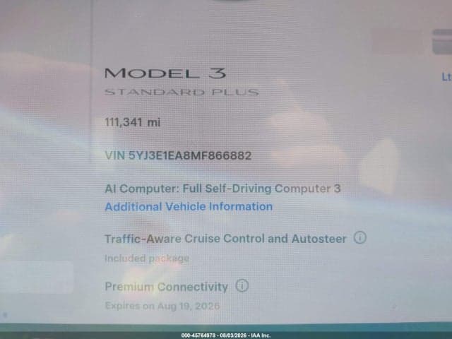 2021 TESLA MODEL 3 STANDARD RANGE PLUS REAR-WHEEL DRIVE 15
