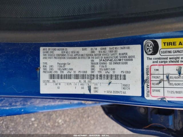 2018 FORD FIESTA SE 9