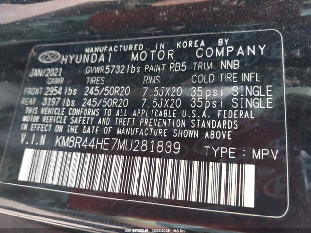 2021 HYUNDAI PALISADE SEL 9
