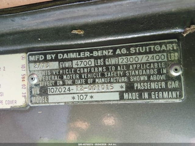 1973 MERCEDES-BENZ 450 SLC 9