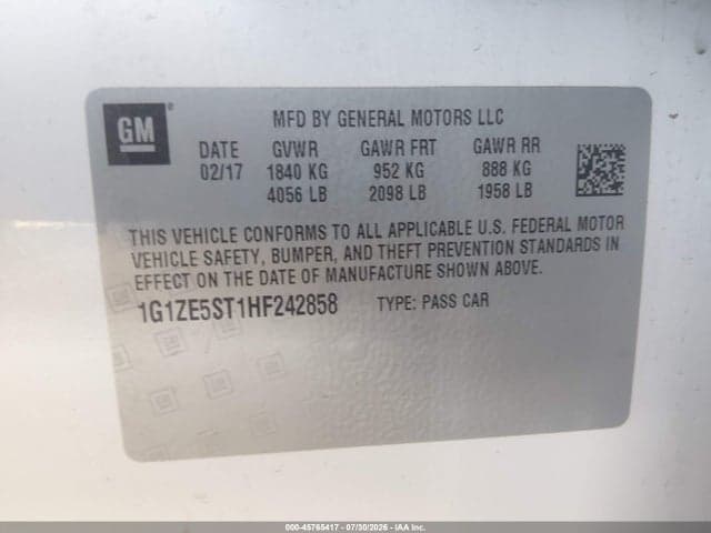 2017 CHEVROLET MALIBU 1LT 9