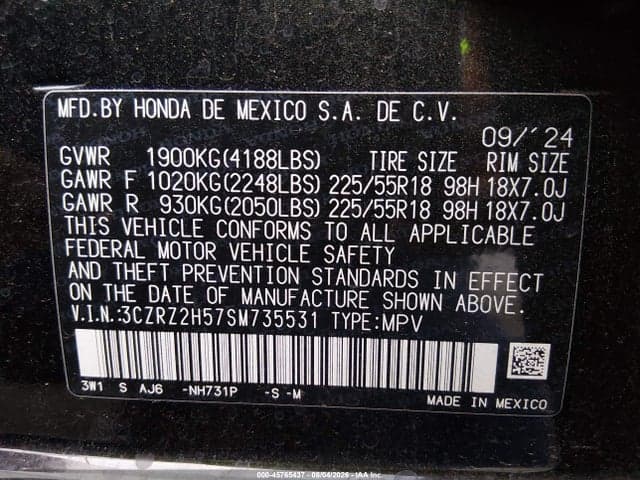 2025 HONDA HR-V AWD SPORT 9