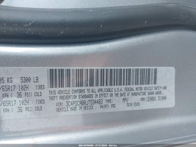 2018 DODGE JOURNEY SE 9