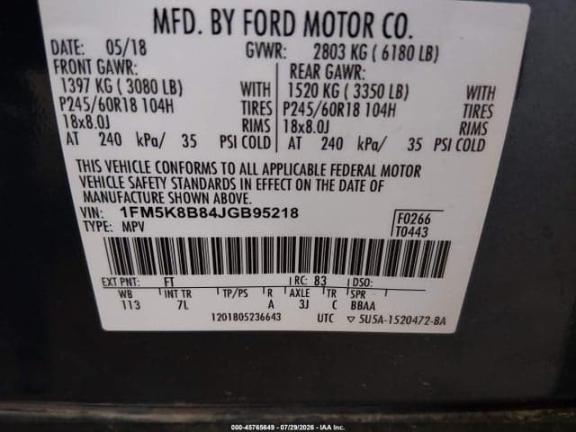 2018 FORD EXPLORER 9