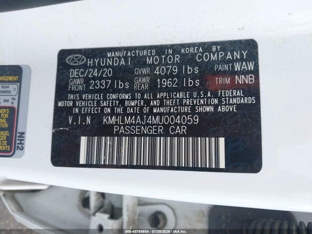 2021 HYUNDAI ELANTRA HYBRID BLUE 9
