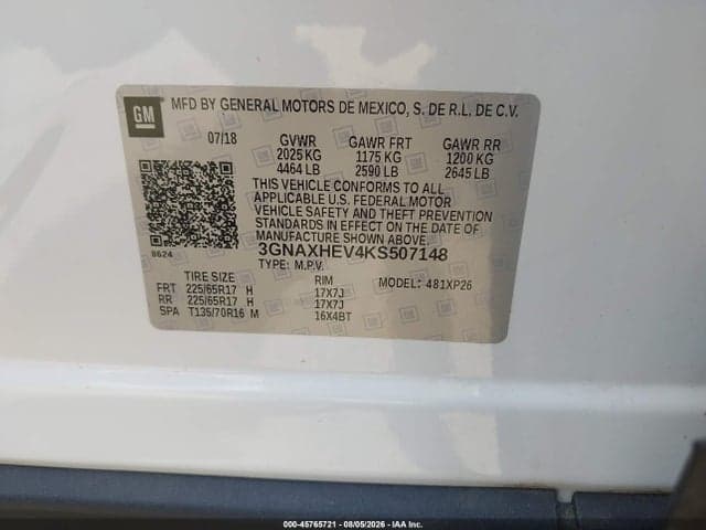 2019 CHEVROLET EQUINOX LS 9