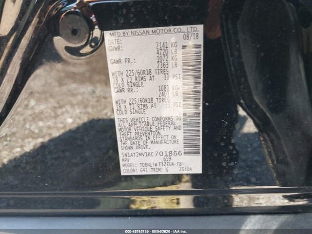 2019 NISSAN ROGUE SV 9