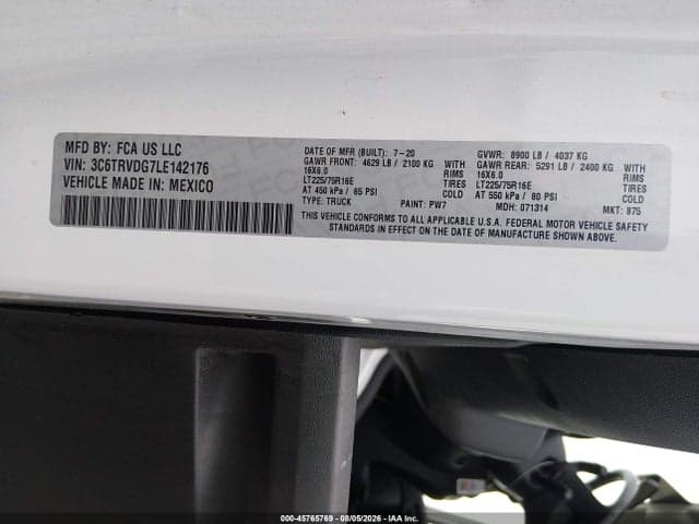 2020 RAM PROMASTER 2500 HIGH ROOF 159 WB 9