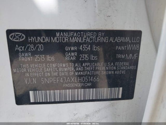2020 HYUNDAI SONATA SEL 9
