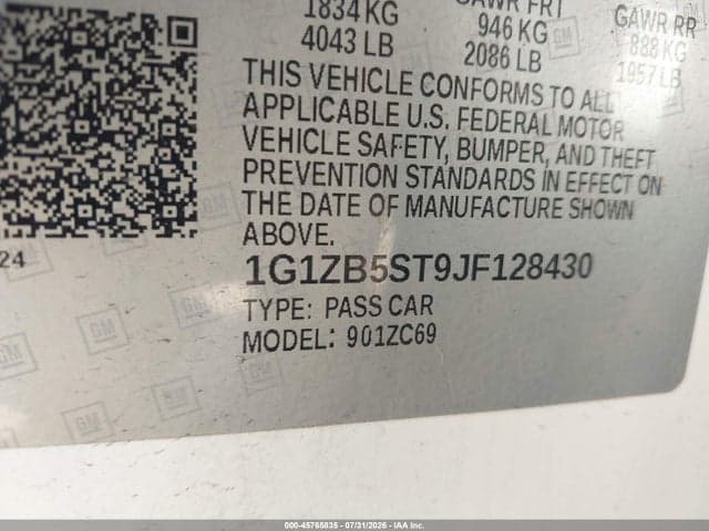 2018 CHEVROLET MALIBU 1LS 9