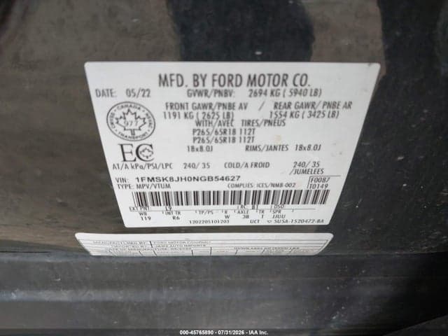 2022 FORD EXPLORER TIMBERLINE 9