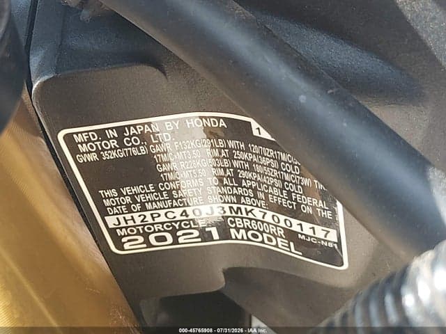 2021 HONDA CBR600 RR 10