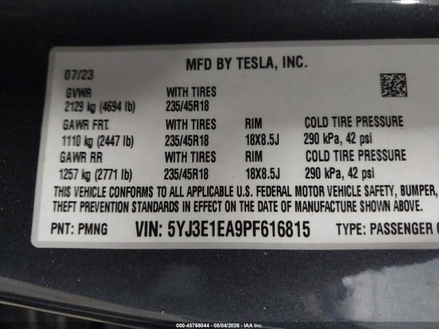 2023 TESLA MODEL 3 REAR-WHEEL DRIVE 9