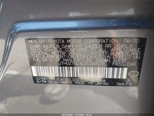 2020 LEXUS IS 350 9