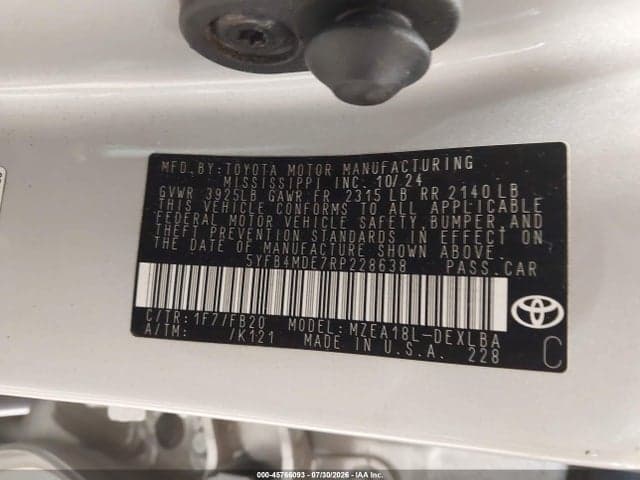 2024 TOYOTA COROLLA LE 9