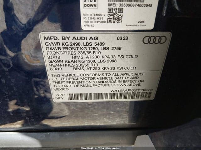 2023 AUDI Q5 PREMIUM PLUS 45 TFSI S LINE QUATTRO 9