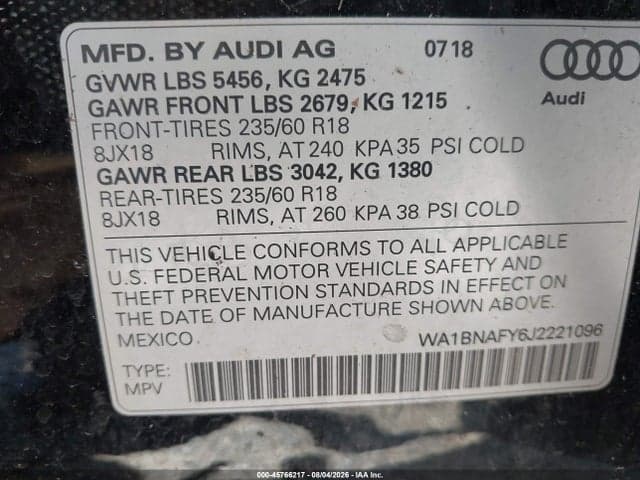 2018 AUDI Q5 2.0T PREMIUM/2.0T TECH PREMIUM 9