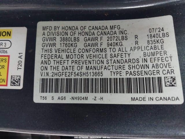 2025 HONDA CIVIC SPORT 9