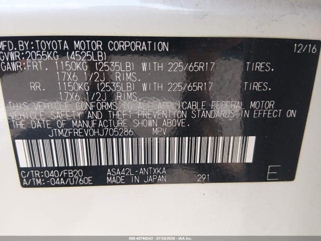 2017 TOYOTA RAV4 LE 9
