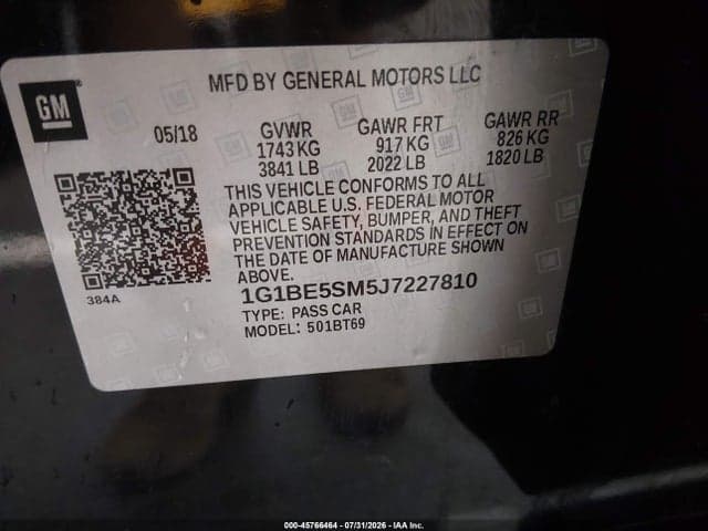 2018 CHEVROLET CRUZE LT AUTO 9