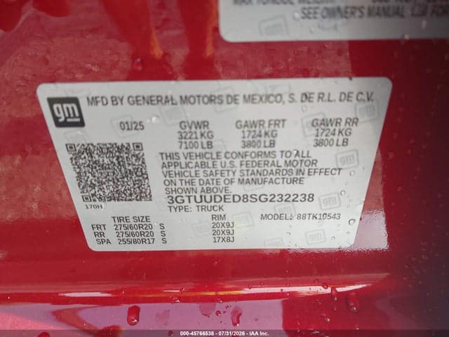2025 GMC SIERRA 1500 4WD SHORT BOX SLT 9