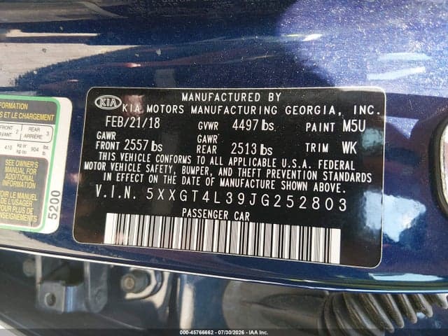 2018 KIA OPTIMA LX 9