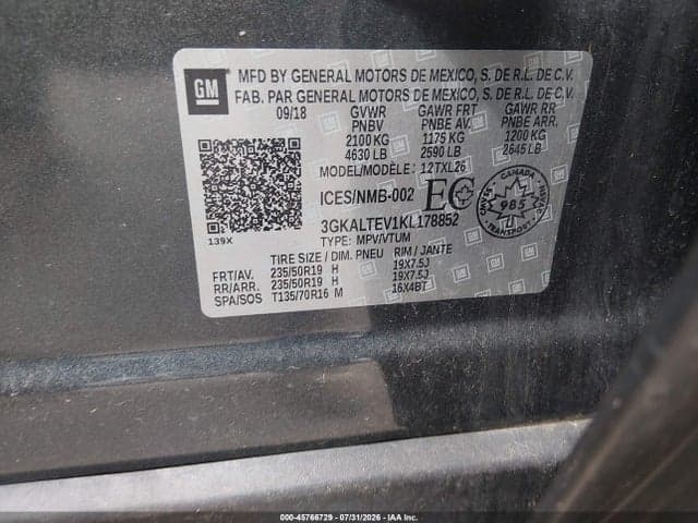 2019 GMC TERRAIN SLE 9