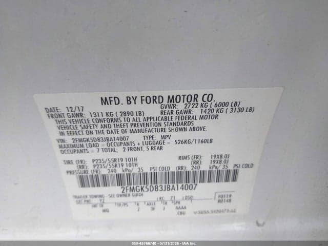 2018 FORD FLEX LIMITED 9