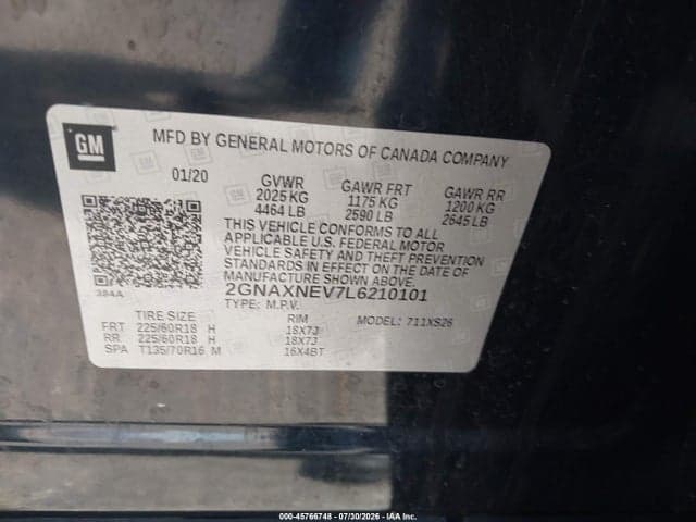 2020 CHEVROLET EQUINOX FWD PREMIER 1.5L TURBO 9