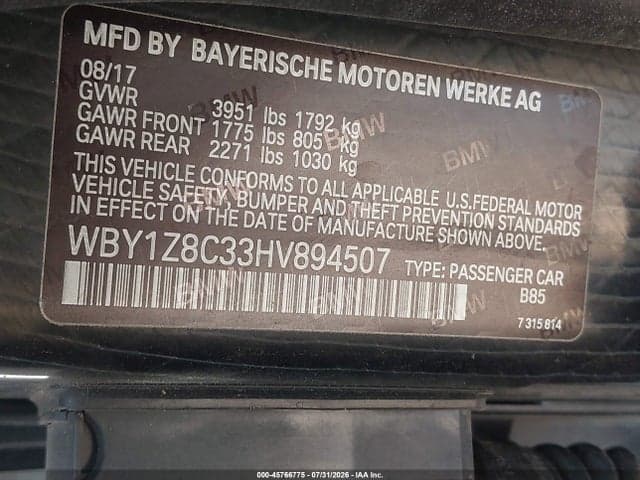 2017 BMW I3 94 AH W/RANGE EXTENDER 9