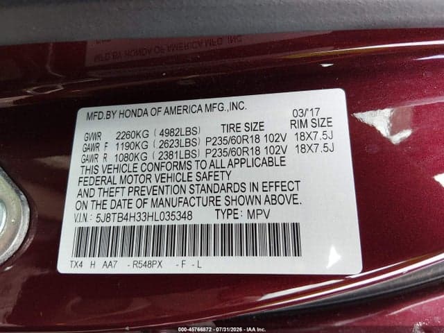 2017 ACURA RDX ACURAWATCH PLUS PACKAGE 9