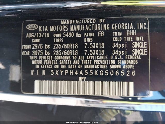 2019 KIA SORENTO 3.3L EX 9