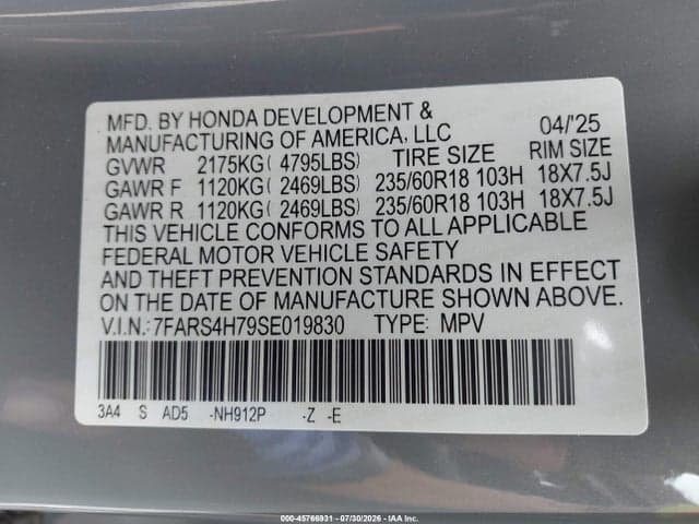 2025 HONDA CR-V EX-L AWD 9