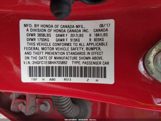 2017 HONDA CIVIC SI 9